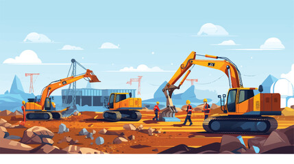 Construction site illustration vector