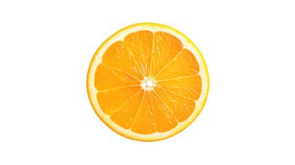 Fototapeta premium Top view Slice of fresh orange 1 piece isolated on white background