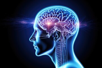Obraz premium Embark on brain exploration: Witness action potential propagation, mind neural coding. Neuronal thinking connectivity, network by intricate migration, shaping the human brain's intricate architecture