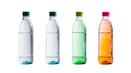 set of water plastic bottle isolated on transparent and white background.PNG image.