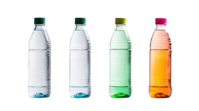 set of water plastic bottle isolated on transparent and white background.PNG image.