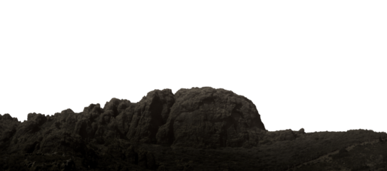 a mountain on transparent background with cut out sky