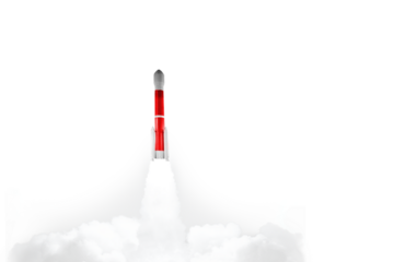 a rocket flies into space. business growth concept
