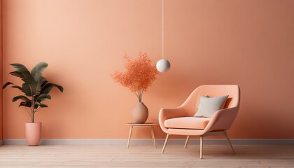 Peach Colored Living Room Interior Design - Colored Peach Fuzz