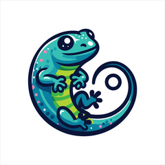 cute lizard mascot logo design