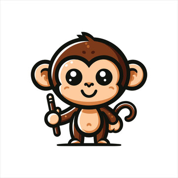 cute monkey logo mascot design