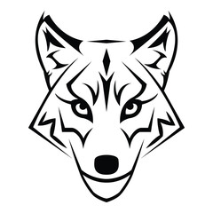 simple abstract wolf head logo vector iconic illustration