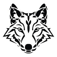 simple abstract wolf head logo vector iconic illustration
