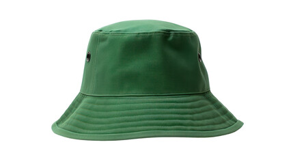 green bucket hat isolated on transparent and white background.PNG image.