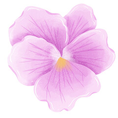 Obraz na płótnie Canvas Watercolor hand drawn illustration Violet purple flower for wedding invitation bridal shower greeting card