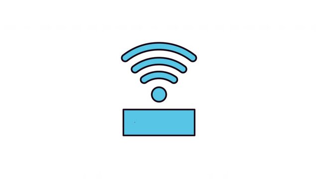 free wi-fi signal animated illustration concept. with a white background. 4k resolution video