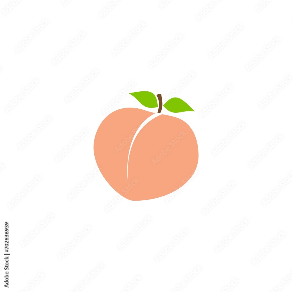 Poster  Peach logo icon isolated on white background