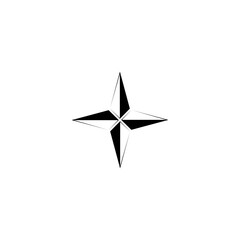 Compass wind rose icon isolated on white background