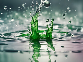 grüne Wasserspritzer - obrazy, fototapety, plakaty