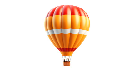 Realistic colorful hot ballon air on transparent background