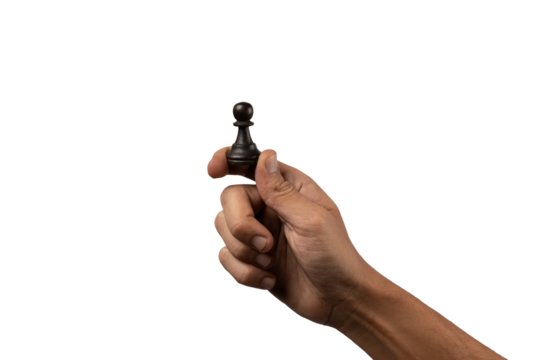 Male hand holding a chess figure, worker concept. working class.