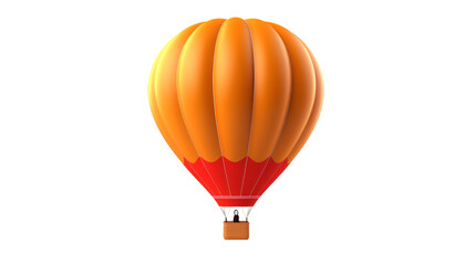Realistic colorful hot ballon air on transparent background