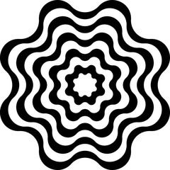 Optical illusion, psychedelic, wave. Abstract Geometric black shape icon