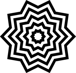 Optical illusion, psychedelic, wave. Abstract Geometric black shape icon