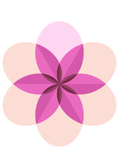 Purple simple geometric flower circle
