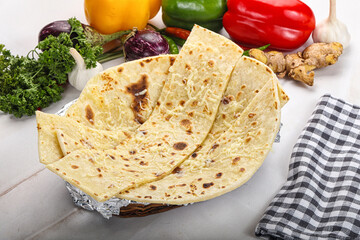 Indian bread cheese garlic naan