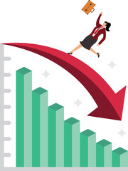 Stock market crash, Stock Market Data, Bankruptcy, Recession, Businesswoman