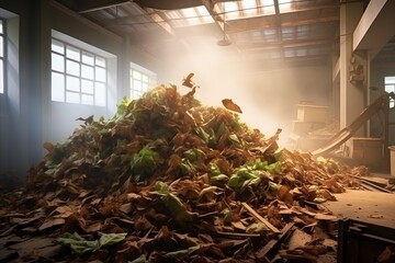 The reclamation of tobacco residues as part of environmental responsibility in tobacco manufacturing - obrazy, fototapety, plakaty
