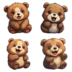 set of teddy bears