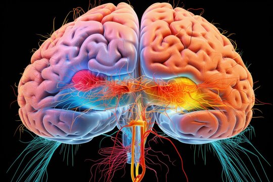 Alzheimer disease dementia by accumulation of amyloid plaques and neurofibrillary tangles in the brain, leading to cognitive decline and memory loss. Brain atrophy, particularly in the hippocampus