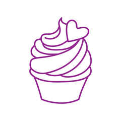 Cupcake icon vector. Cake illustration sign. Sweet symbol or logo.