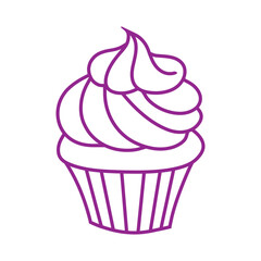 Cupcake icon vector. Cake illustration sign. Sweet symbol or logo.
