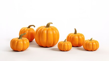 yellow pumpkin photographed on a white background. generative AI