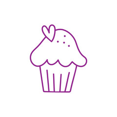 Cupcake icon vector. Cake illustration sign. Sweet symbol or logo.