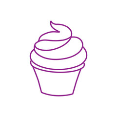 Cupcake icon vector. Cake illustration sign. Sweet symbol or logo.