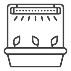 Plants and Grow Light vector Phytolamp icon or symbol in outline style