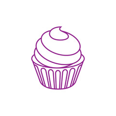 Cupcake icon vector. Cake illustration sign. Sweet symbol or logo.