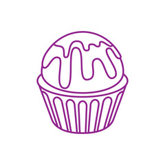 Cupcake icon vector. Cake illustration sign. Sweet symbol or logo.