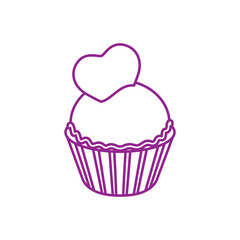 Cupcake icon vector. Cake illustration sign. Sweet symbol or logo.