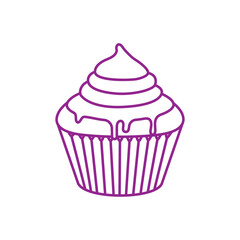 Cupcake icon vector. Cake illustration sign. Sweet symbol or logo.
