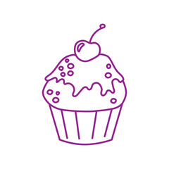 Cupcake icon vector. Cake illustration sign. Sweet symbol or logo.