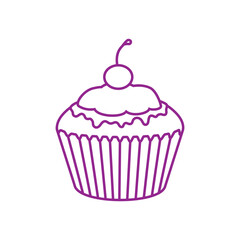 Cupcake icon vector. Cake illustration sign. Sweet symbol or logo.