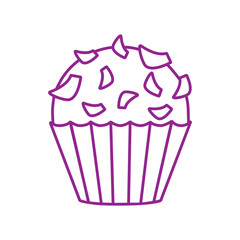 Cupcake icon vector. Cake illustration sign. Sweet symbol or logo.