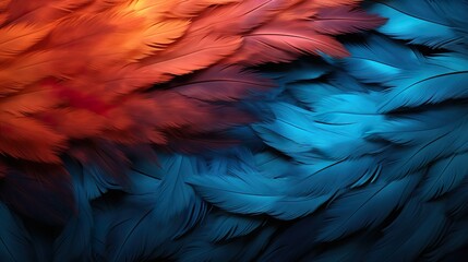 Obraz premium blue and yellow macaw feathers