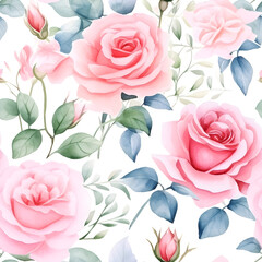 Rose Flower Seamless Pattern