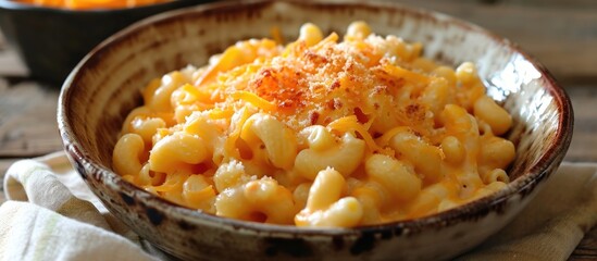 Mac and cheese made from scratch in a bowl.