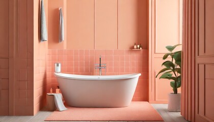 Peach Colored Bathroom Interior Design - Colored Peach Fuzz