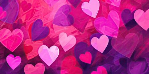 pink hearts background  illustration poster