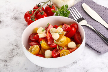 Italian Caprese salad with tomato and mozzarella