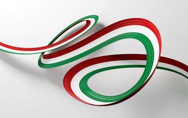 3d Flag Of Hungary 3d Waving Ribbon Flag Isolated On White Background 3d Illustration