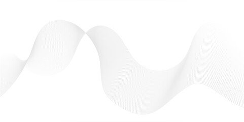 	
Modern abstract white wave digital geometric Technology, data science frequency gradient lines on transparent background. Isolated on white background. gray and white wavy stripes background.